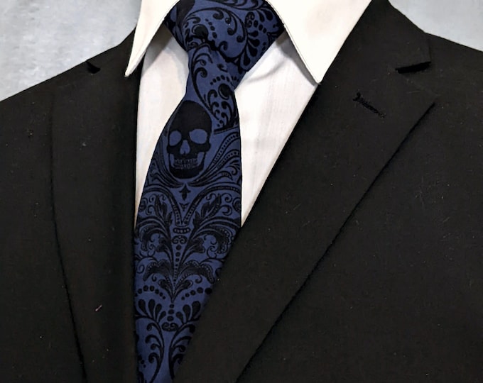 Blue Skull Necktie
