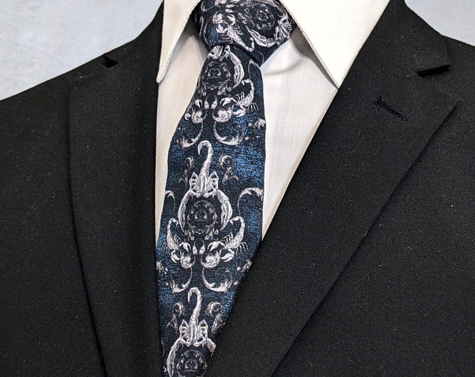Scorpion Tie – Blue Tie with Scorpions