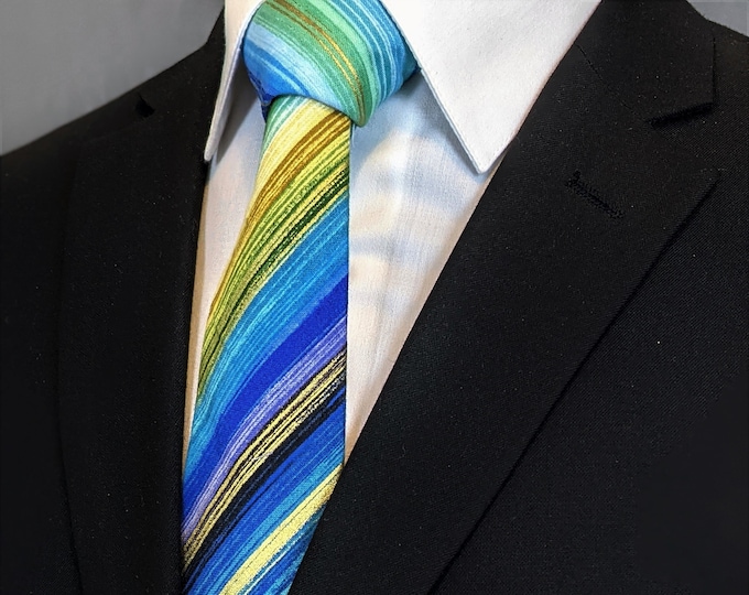 Colorful Stripe Necktie – Men's Stripe Metallic Ties