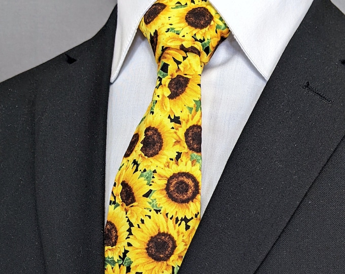 Sunflower Necktie – Mens Ties with Sunflowers