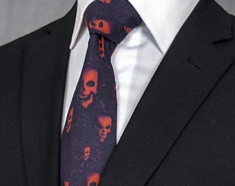 Floral Red Skull Necktie
