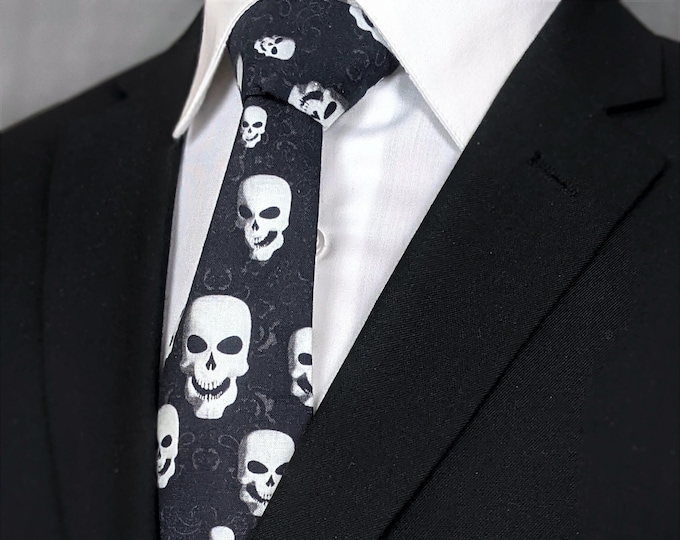 Black Tie with White Skull