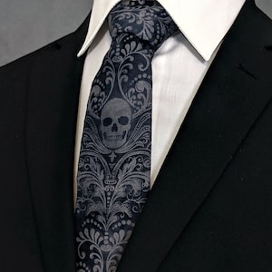 Gray Skull Tie – Gray Skull Necktie