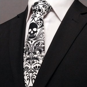 Skull Tie, Skull Necktie, Gothic Wedding