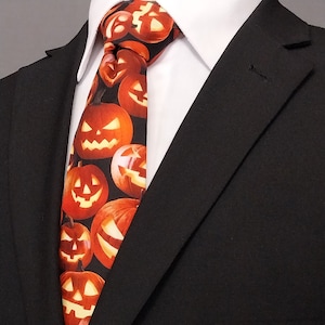 Halloween-pompoenstropdas – Halloween-pompoenstropdas voor heren of kinderen.