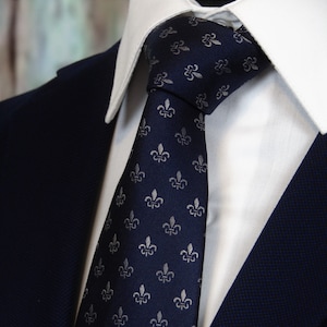 Corbatas de seda – Corbata de flor de lis para hombre