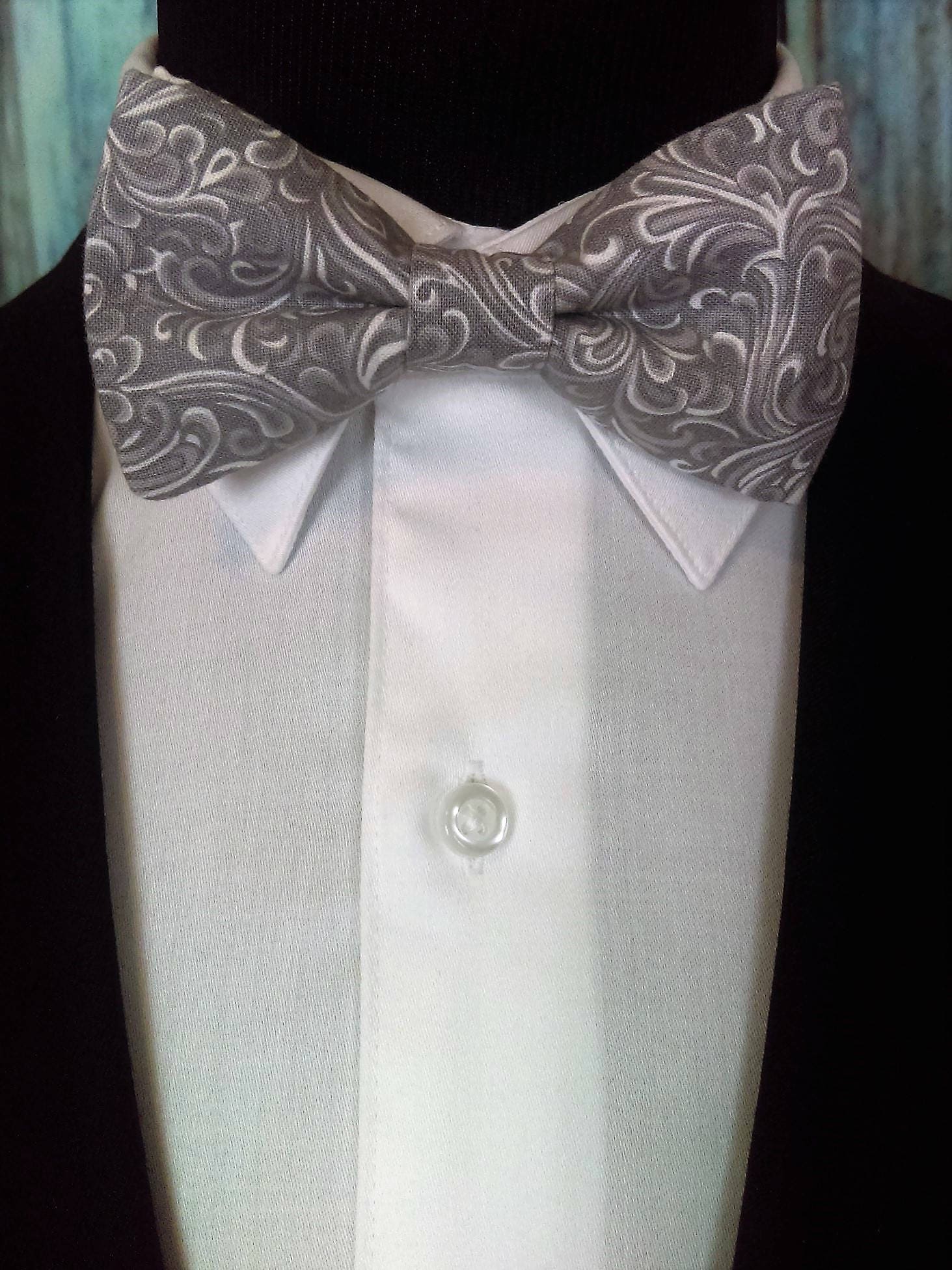 Grey Bow Tie, Grey Bowtie, Gray Bow Tie, Gray Bowtie, Mens Bow Tie ...