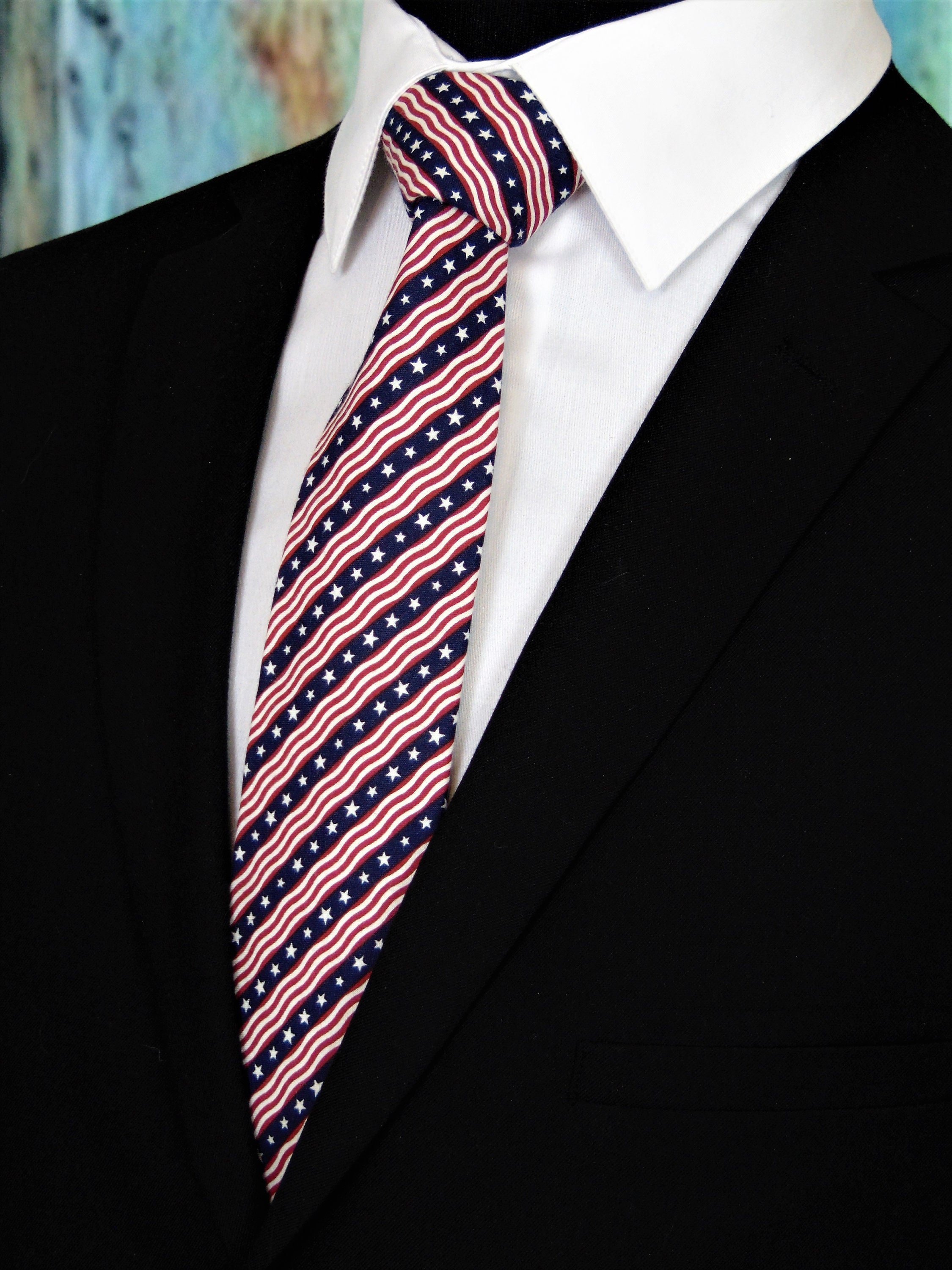 Ties for the 4th of July – Mens Red White and Blue Stripe Independence ...