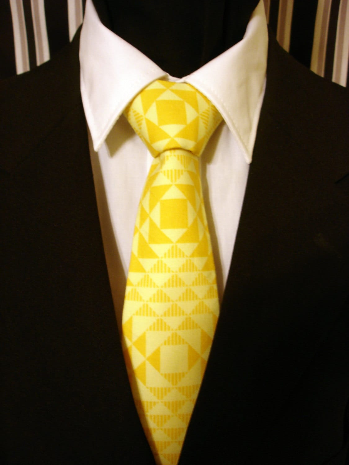 Yellow Necktie, Yellow Tie, Contemporary Necktie, Contemporary Tie