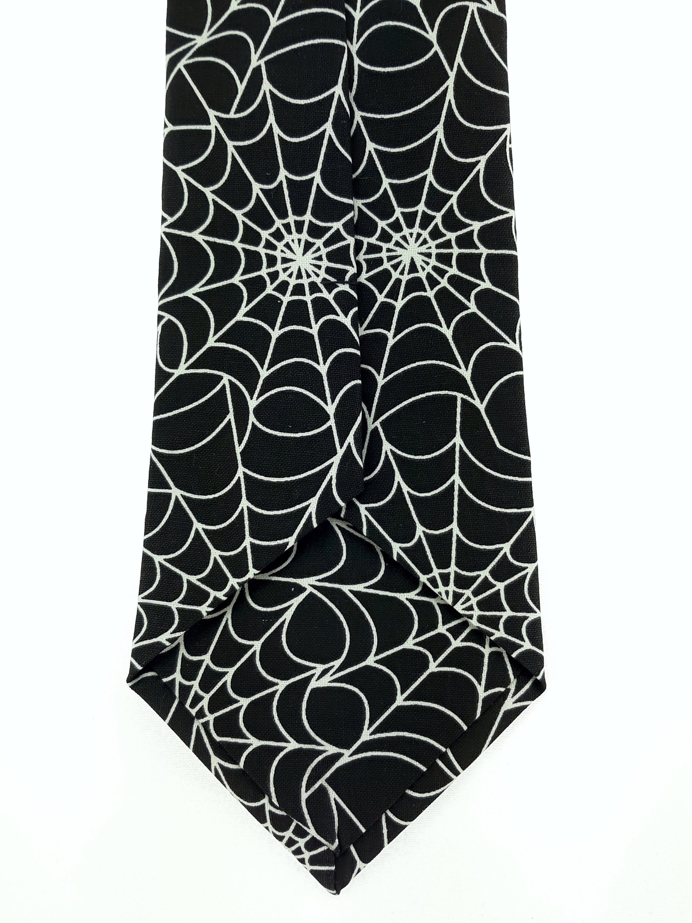 Spider Web Necktie –Goth Spiderweb Tie for Halloween or everyday.