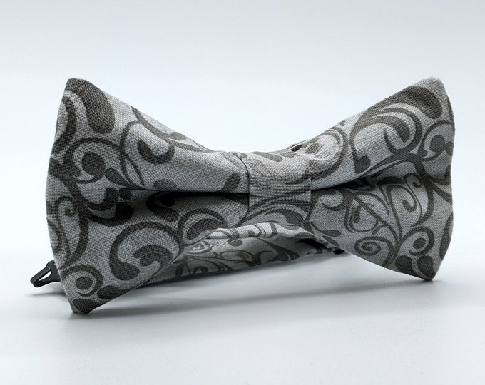 Gray Pretied Bowtie – Mens Grey Bow Tie for Weddings