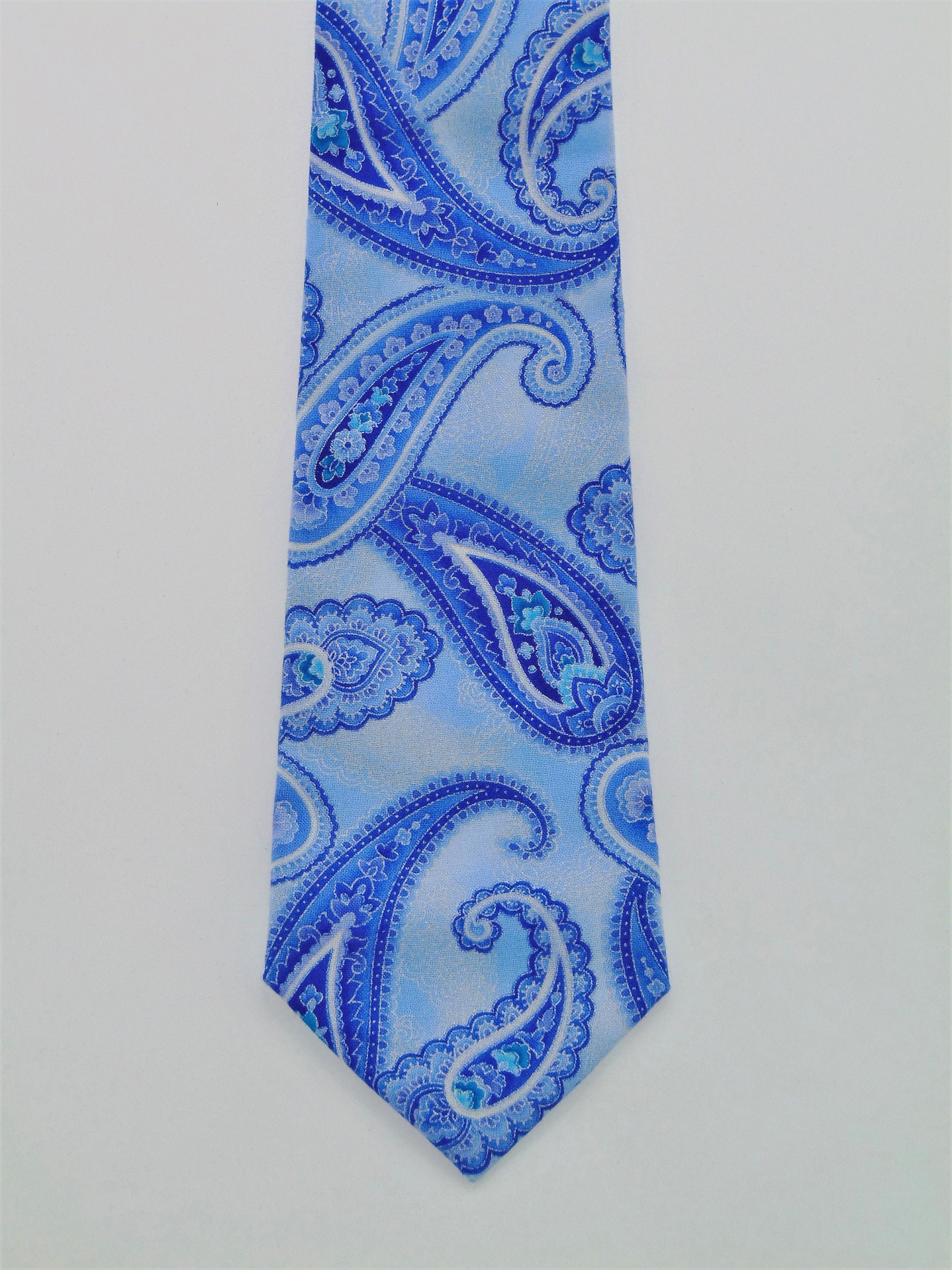 Blue Paisley Necktie – Mens Blue on Blue Paisley Tie. Available as a ...