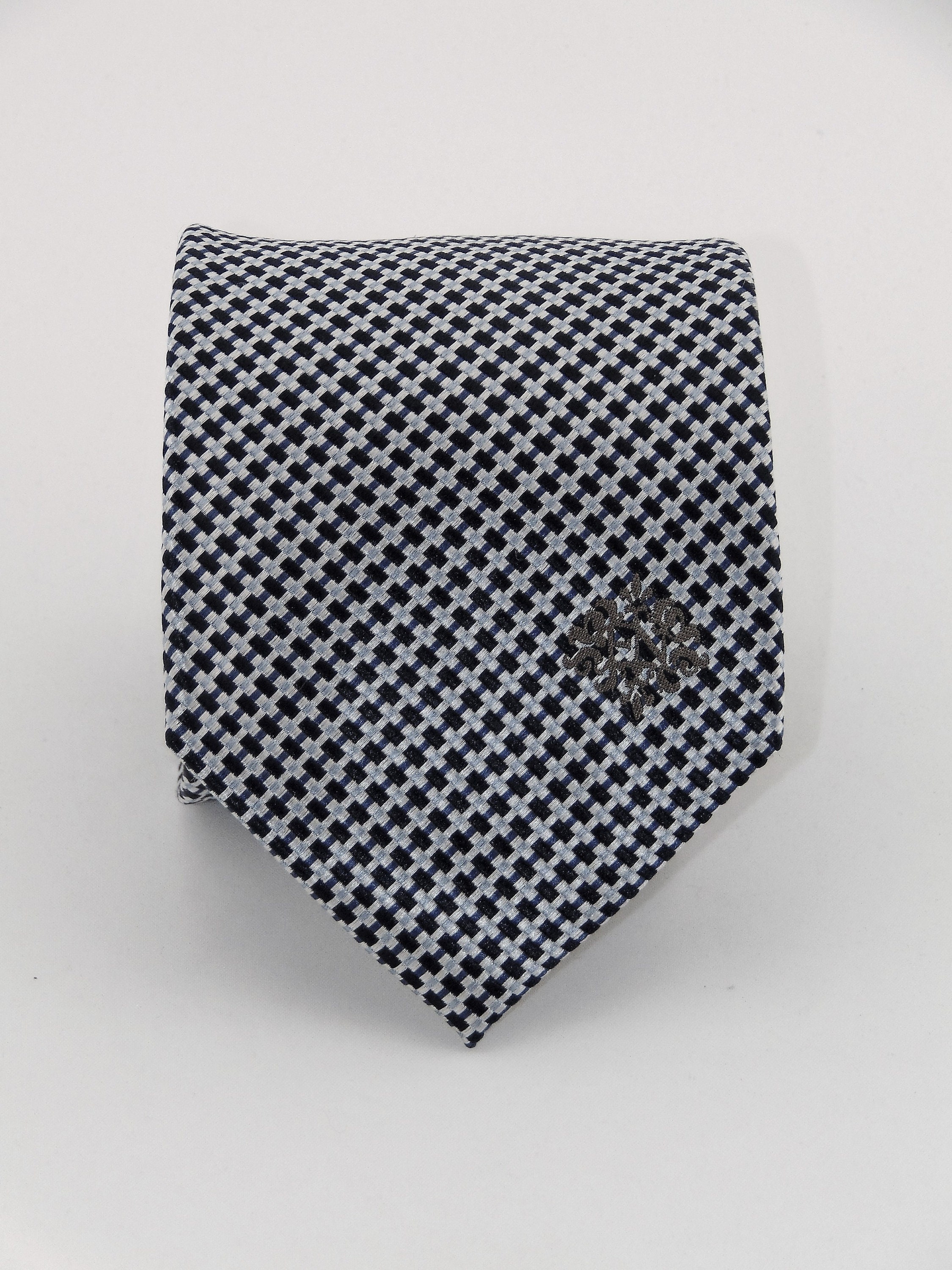 Black and Silver Ties Mens Black and Silver Silk Necktie - Etsy