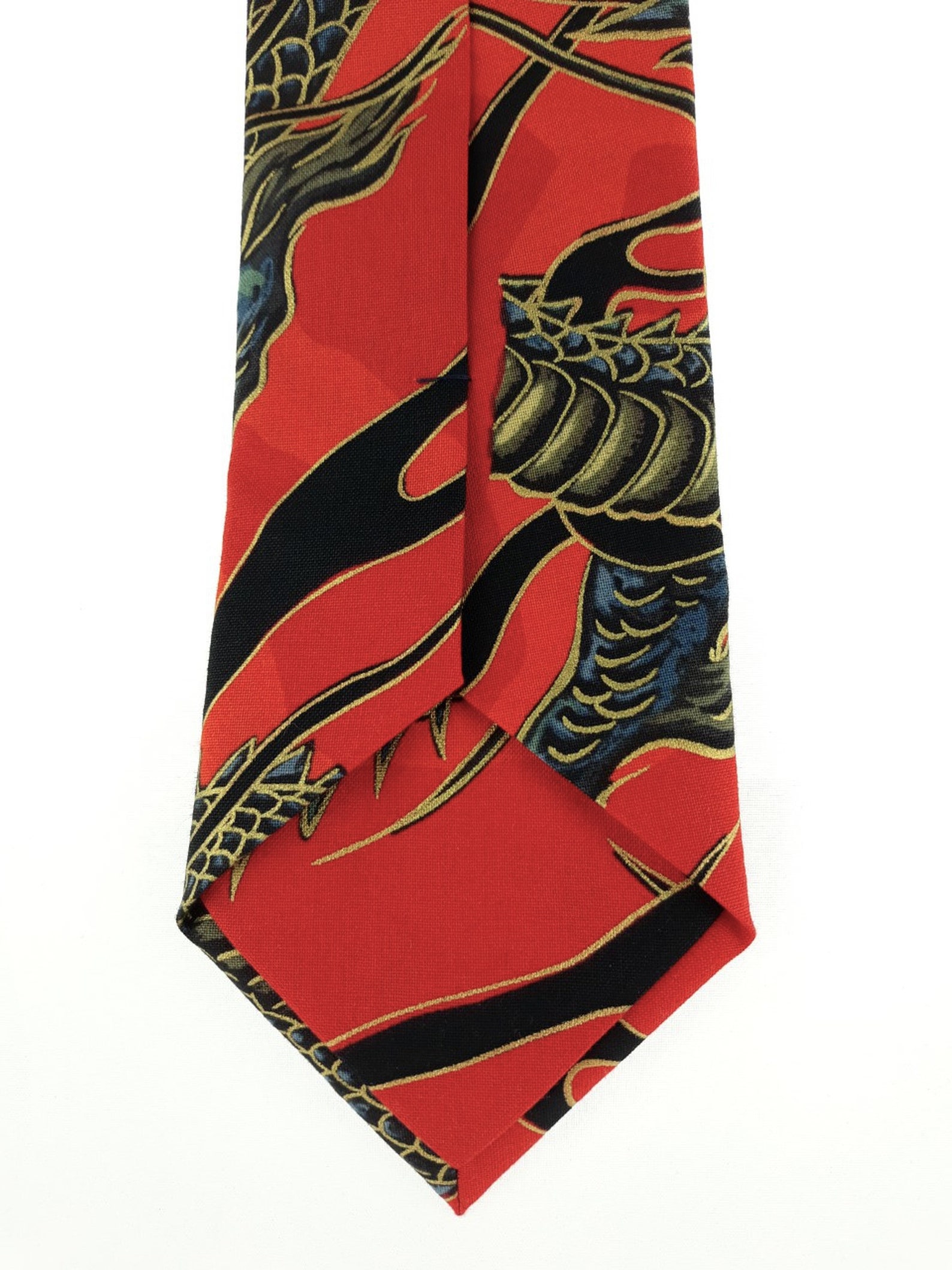 Ties with Dragons Dragon Tie Mens Japanese Style Red Dragon Etsy
