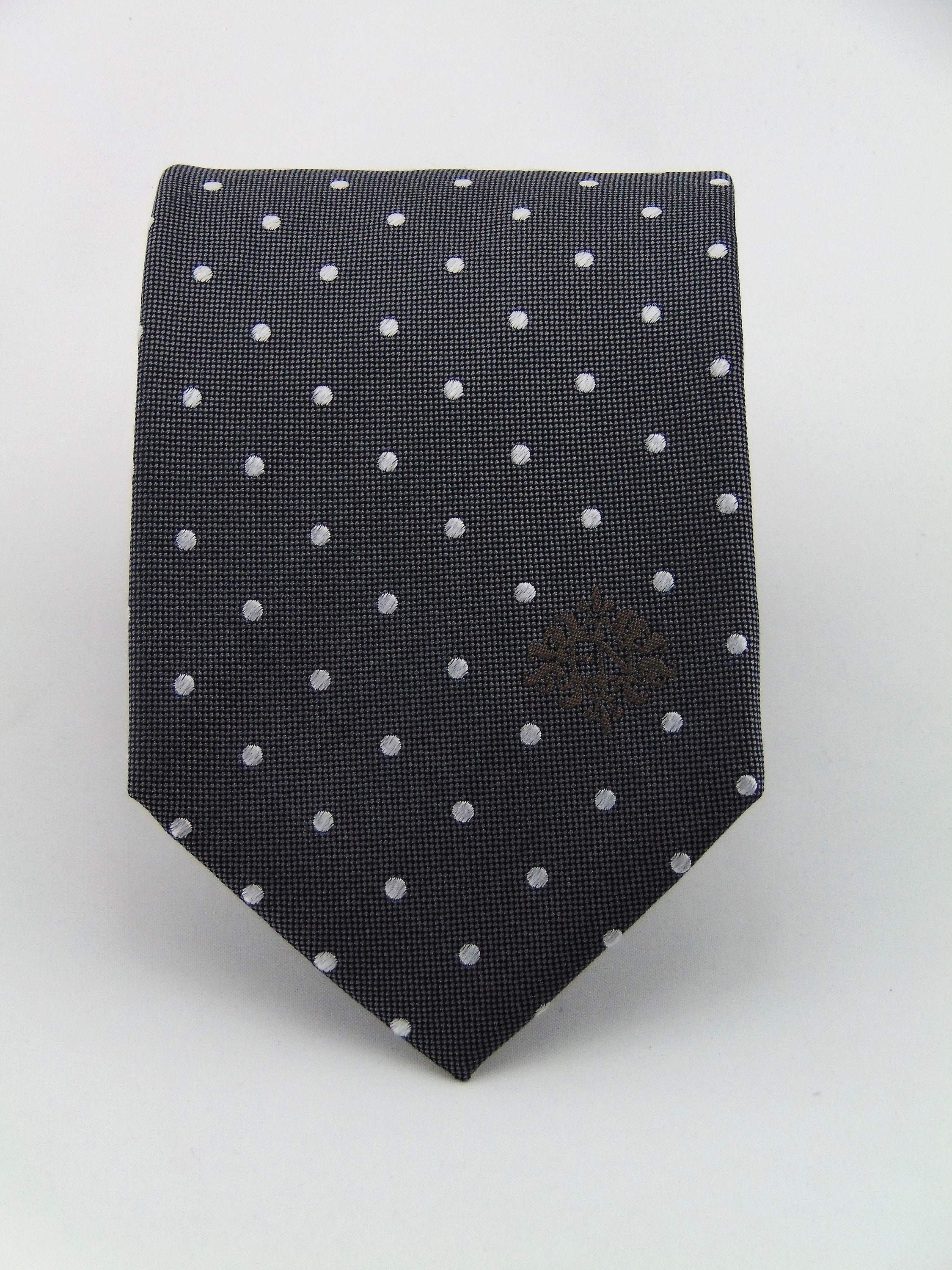 Silk Ties for Men Mens Dark Gray With White Dots Silk - Etsy