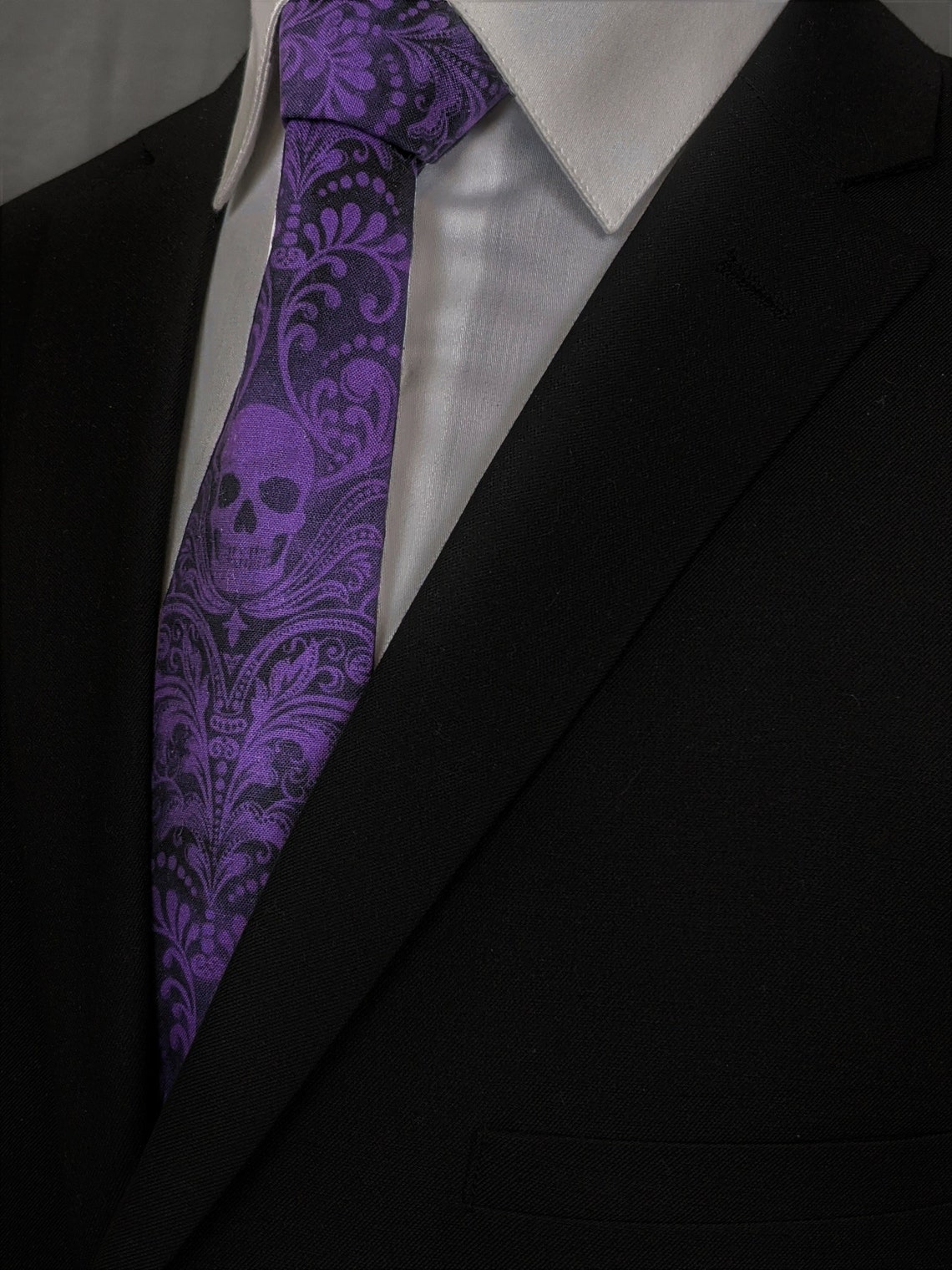 Purple Skull Neck Tie Skull Tie Purple Please Read Item - Etsy