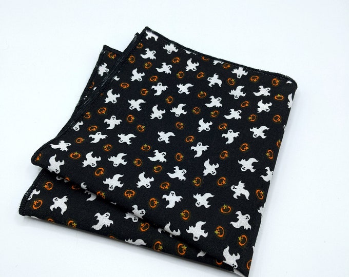 Ghost and Pumpkin Pocket Square for Halloween – Pocket Square only Necktie not included!
