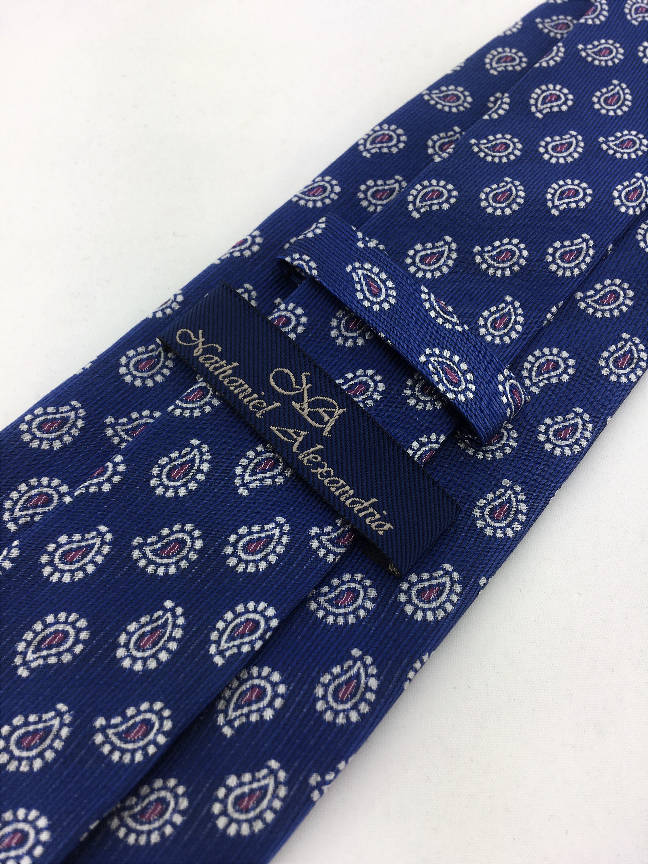 Blue Paisley Tie – Mens Blue with Small Paisley Necktie