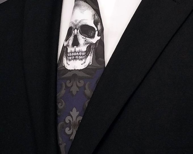 Gothic Skull Purple Necktie – Goth Skull Tie