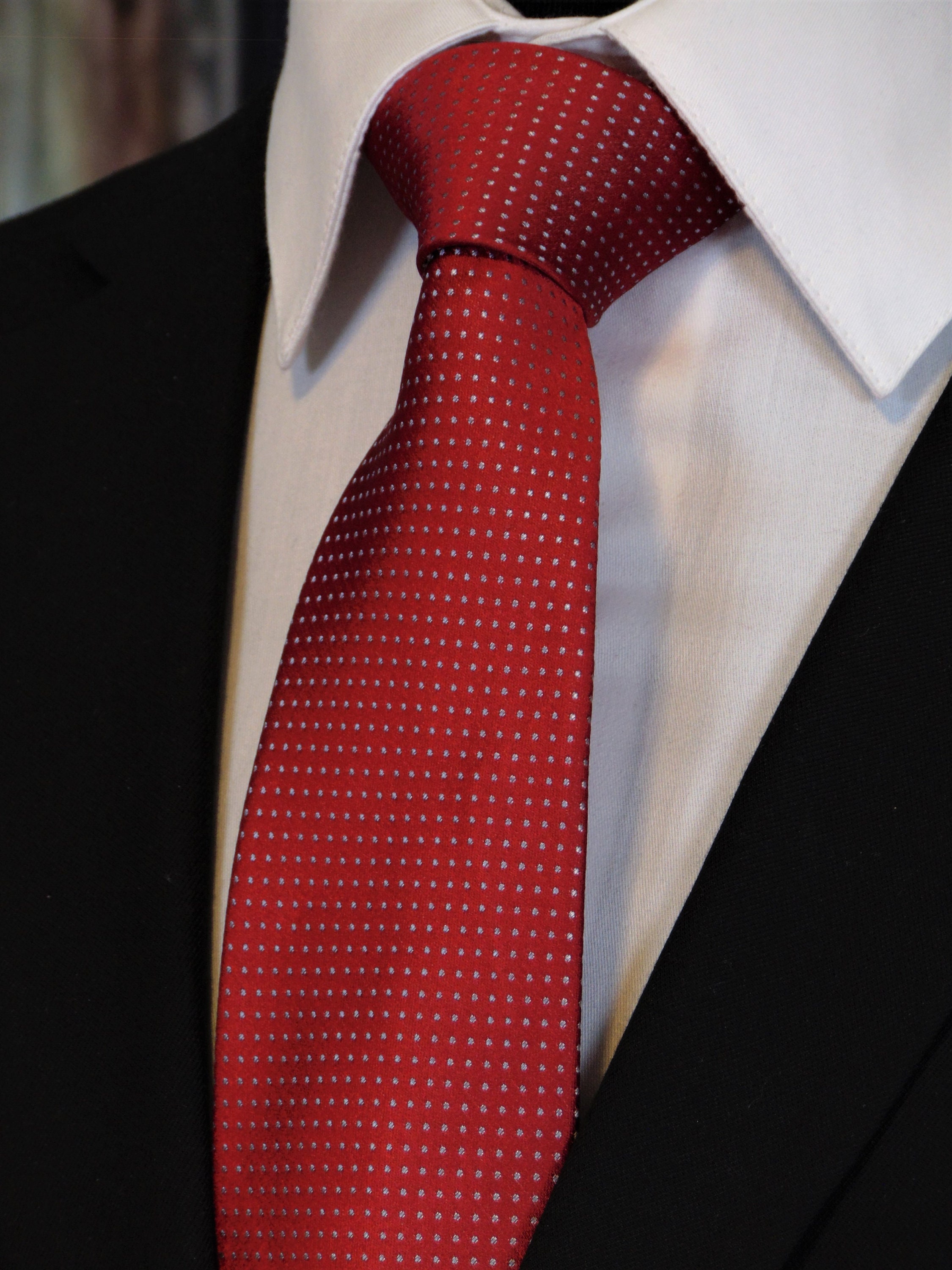 red silk tie