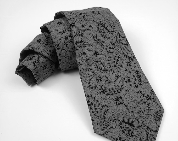 Elegant Blue Grey Paisley Tie – Mens Formal Necktie for Weddings