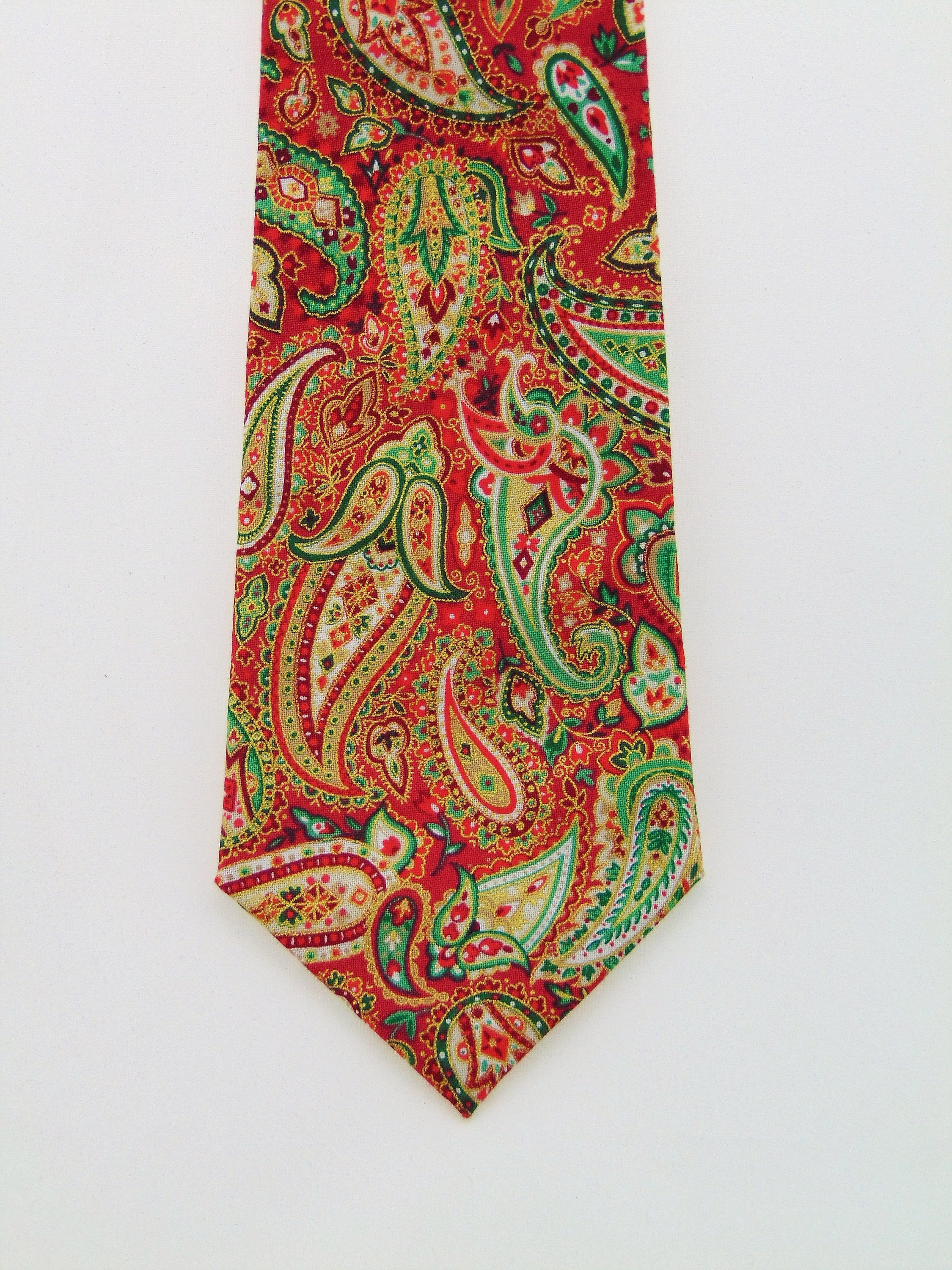 Christmas Tie Paisley Mens Christmas Necktie, Available as a Skinny