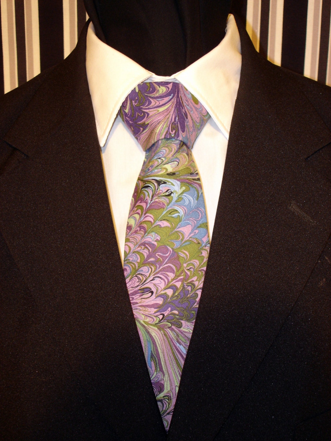 Peacock Necktie, Peacock Tie, Mens Necktie, Mens Tie, Skinny, Purple ...