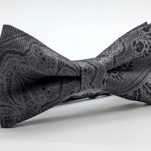 Gray and Black Bow Tie