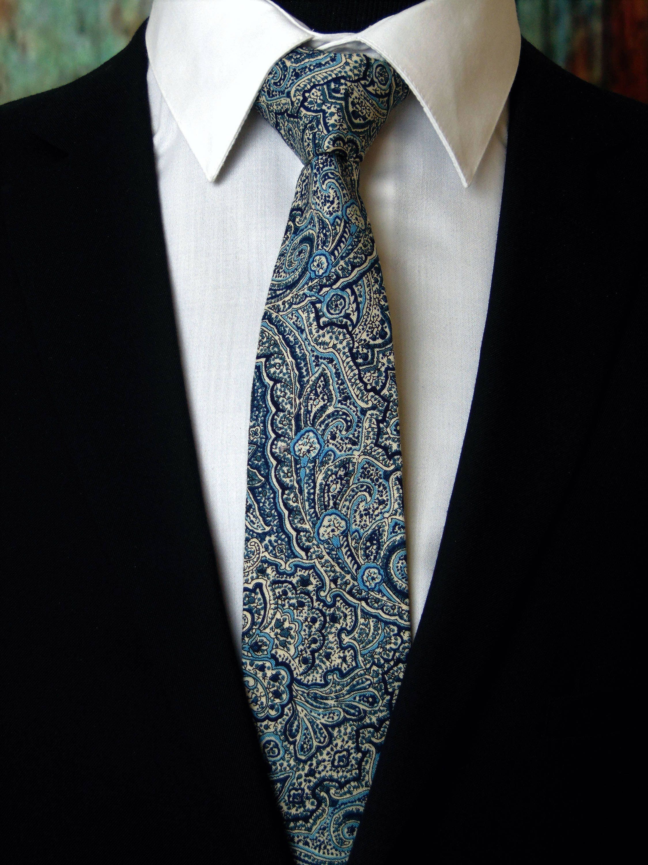 Blue Paisley Tie The Perfect Blue Paisley Neck Tie for Wedding and