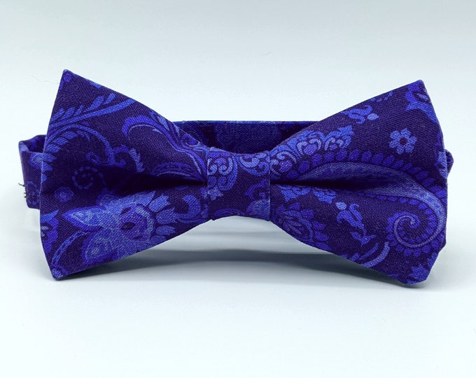 Purple Paisley Bow Tie – Purple Paisley Bow Tie for Men