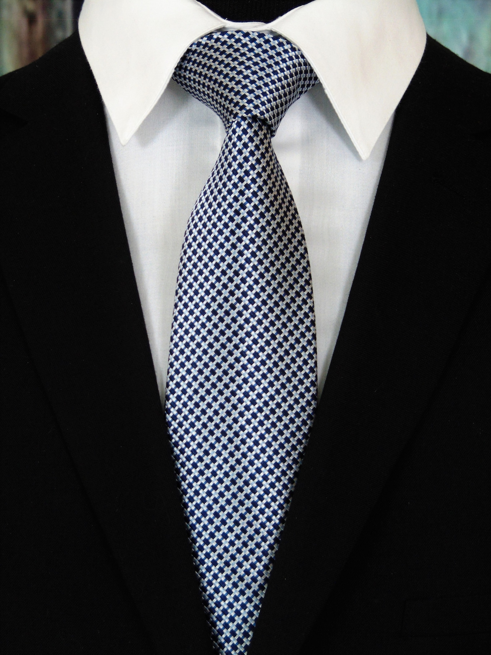 Black and Silver Ties Mens Black and Silver Silk Necktie | Etsy