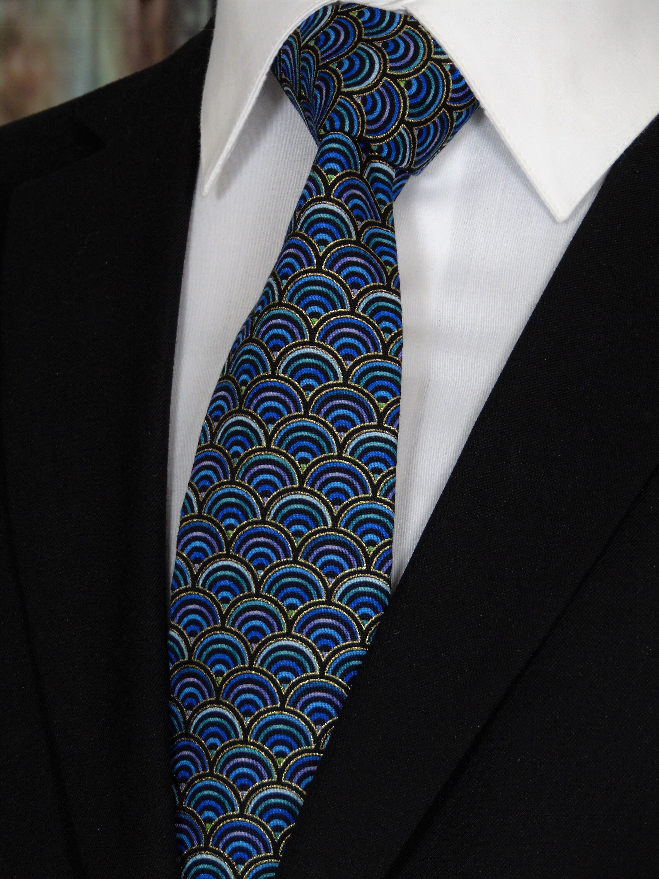 Extra Long Neckties Mens Abstract Peacock Tie