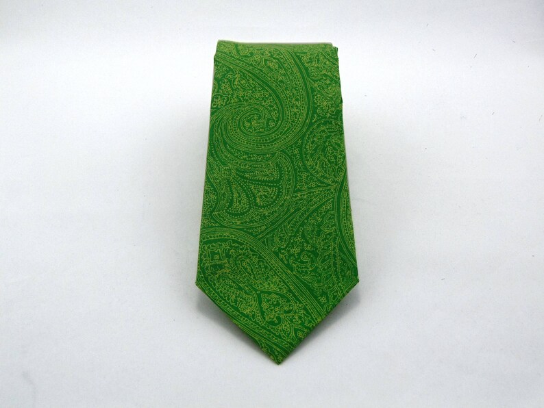 Extra Long Neckties Mens Green Paisley Necktie Also Etsy