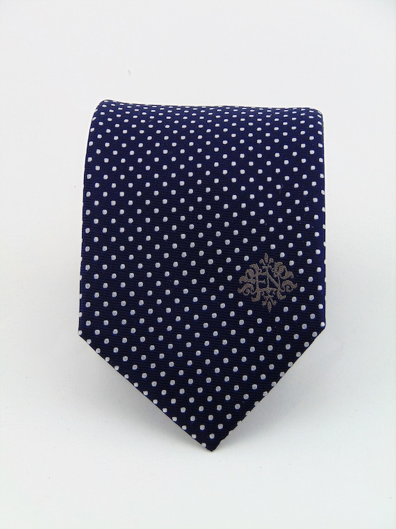 XL Length Navy Blue Tie with Checks 