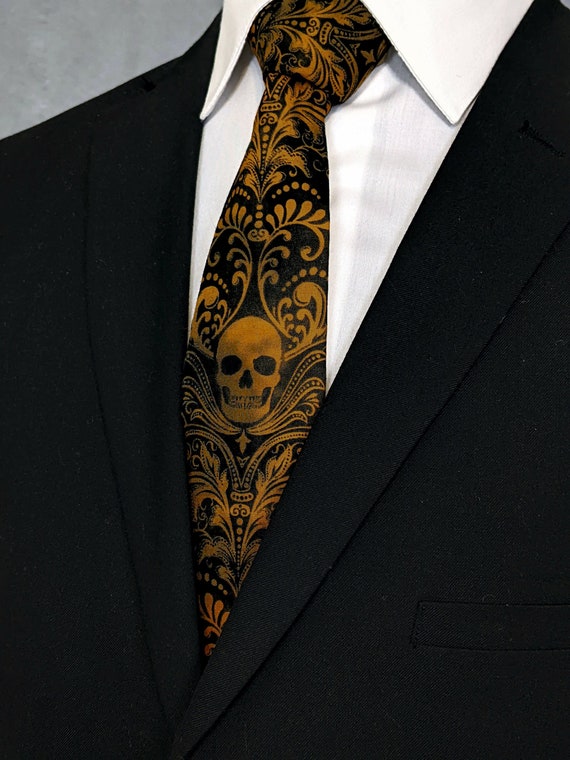Copper Skull Necktie Mens Copper Skull Tie Available as a - Etsy