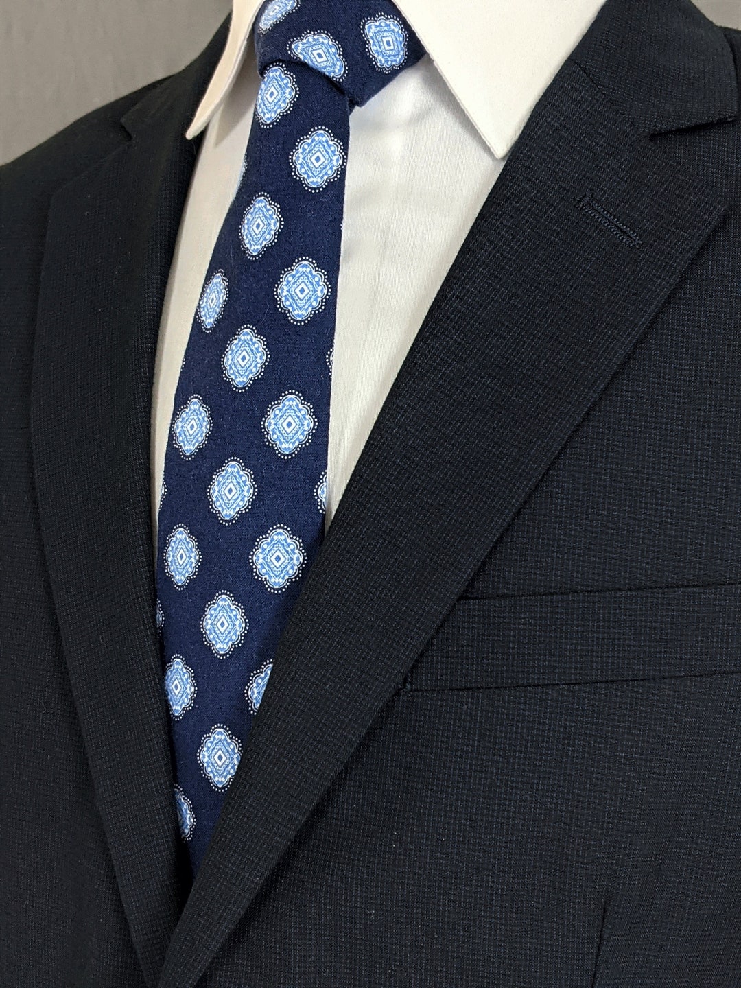 Navy Blue Necktie Navy Blue Tie Mens Necktie Mens Tie Navy Etsy