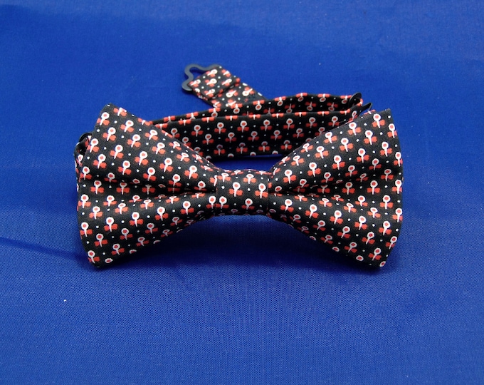 Bow Ties for Men – Black Red and White Mens or Boys Pretied Bow Tie.