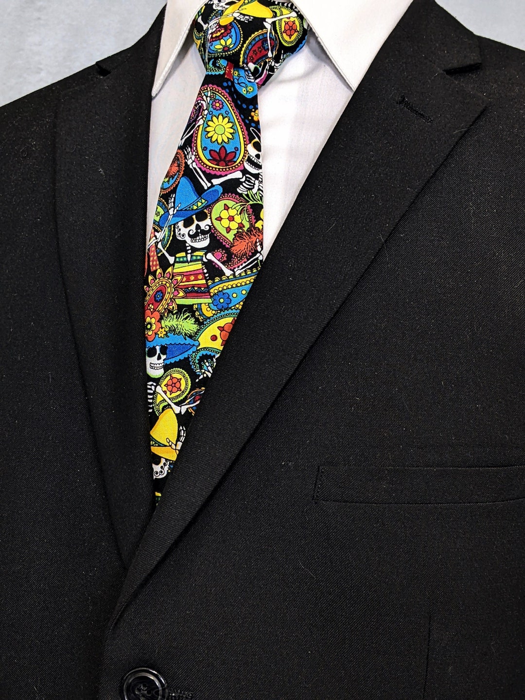 Day of the Dead Necktie Mens Colorful Day of the Dead Necktie Etsy