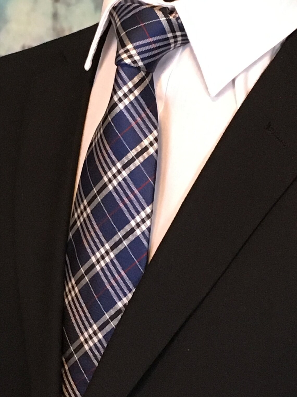 mens plaid shirt with tie