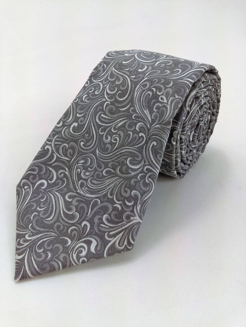 Mens Tie Unique Gray Necktie / Mens or Boys Grey Neck Tie | Etsy