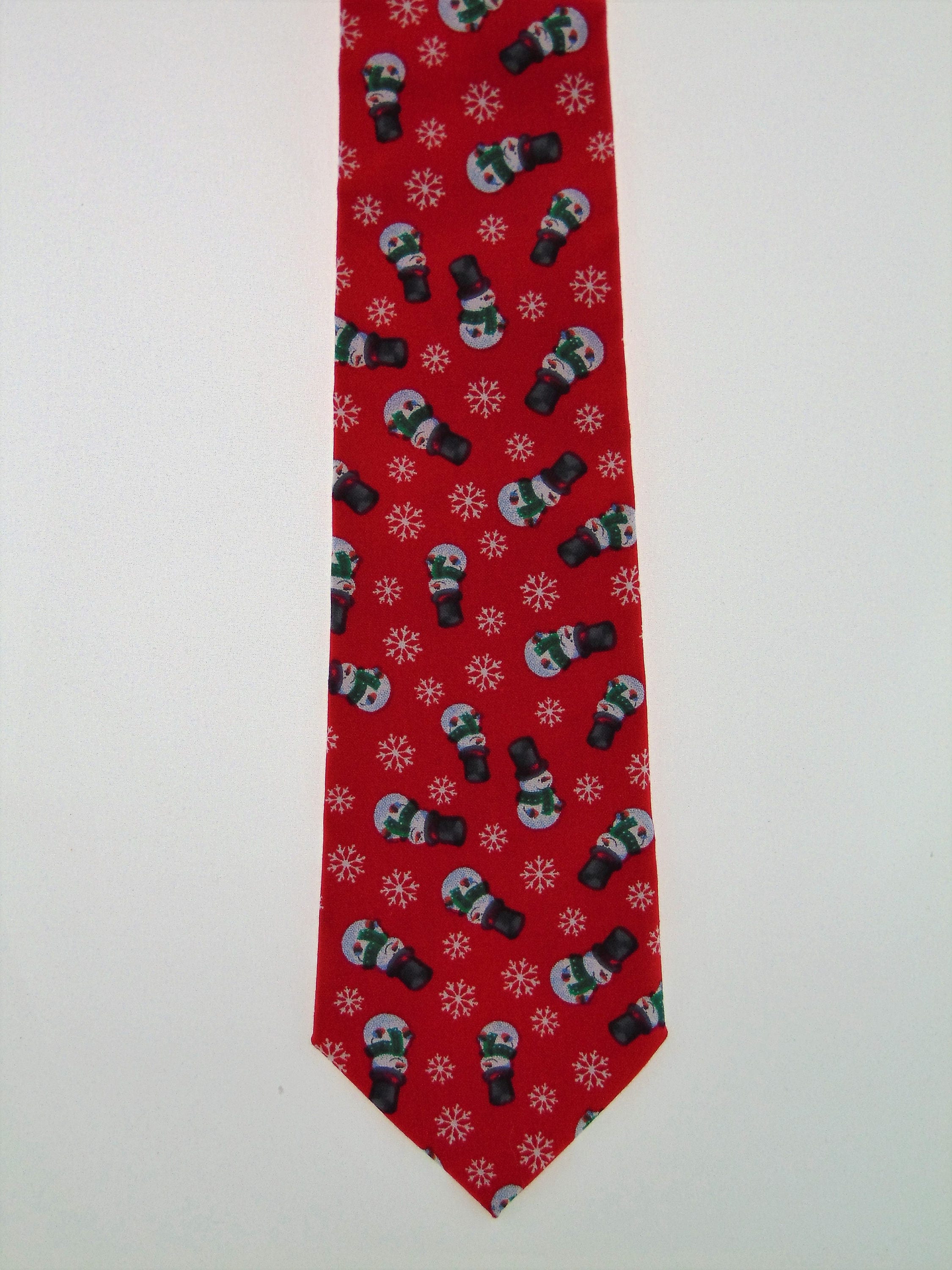 Snowman Tie – Snowman Necktie / Mens or Boys Christmas Snowman Neck Tie ...