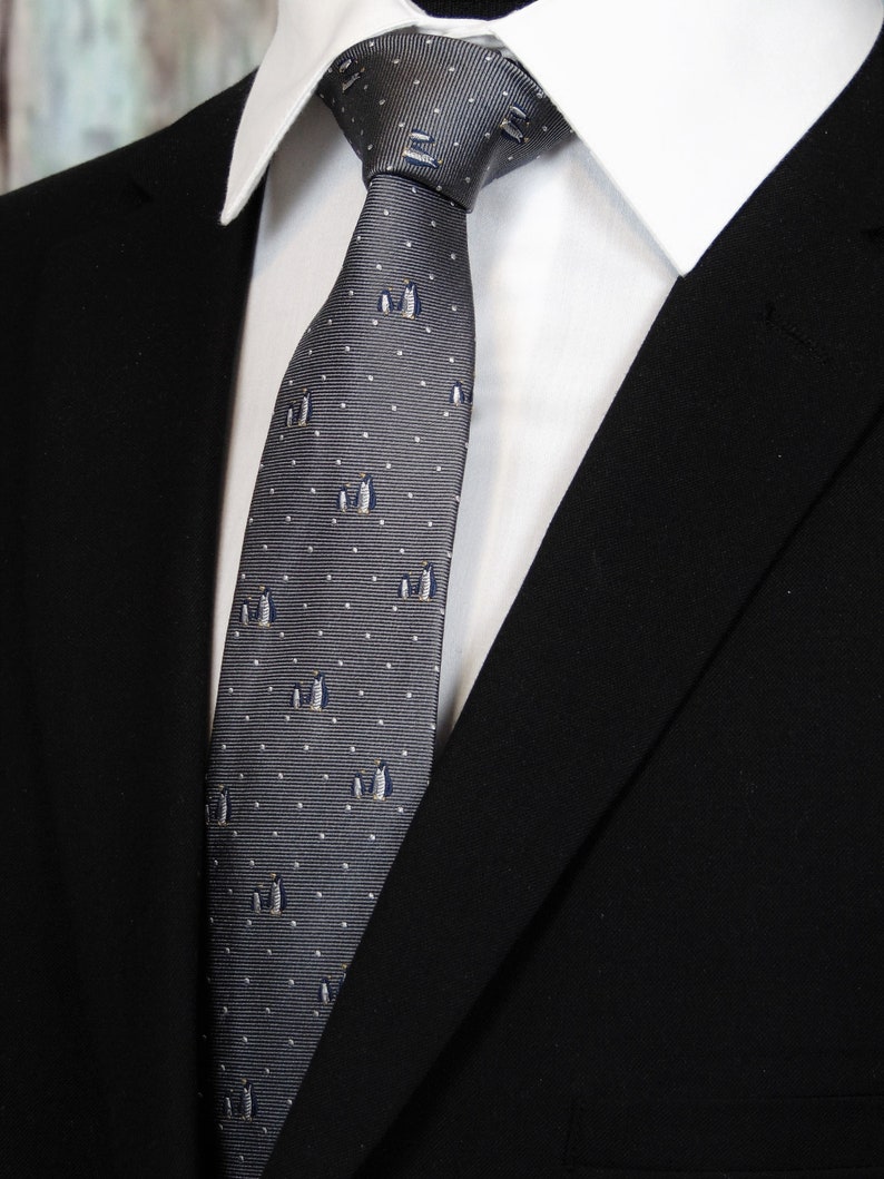 Penguin Tie Mens Silk Pengiun Necktie Etsy