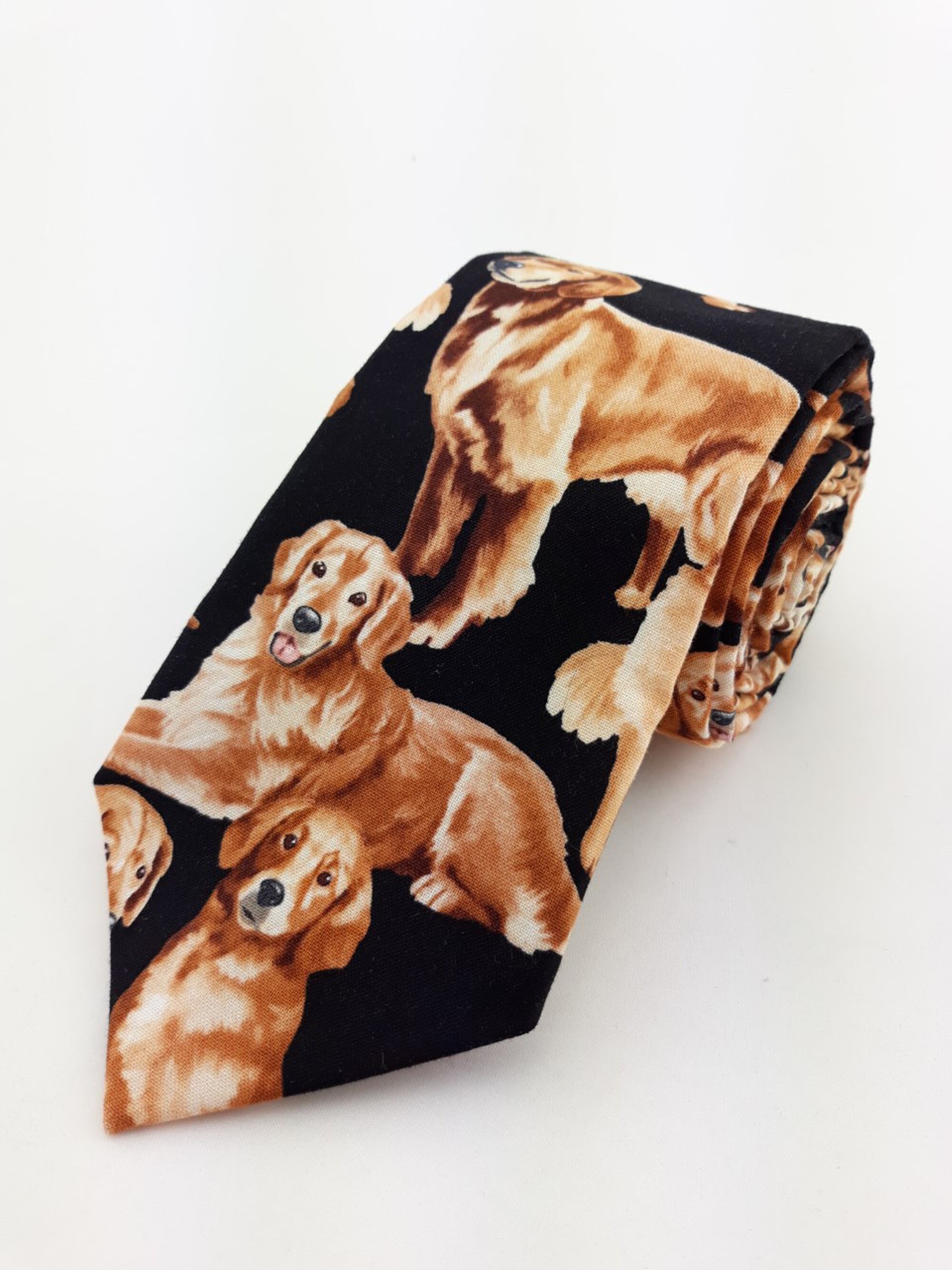 Golden Retriever Mens Golden Retriver Necktie