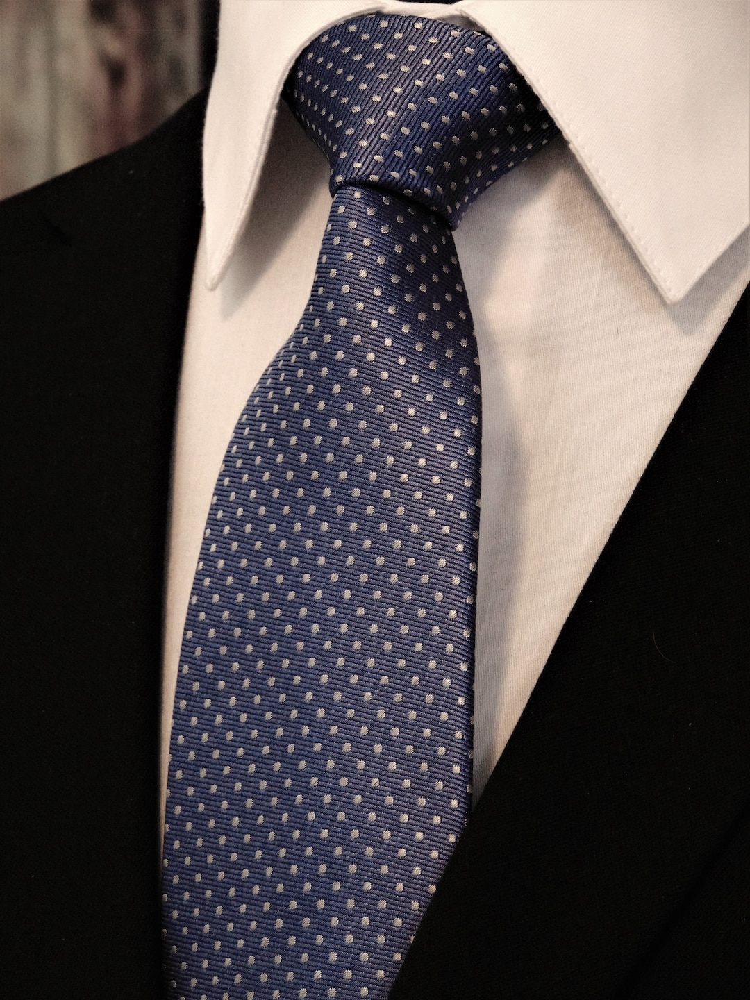 blue spotted tie