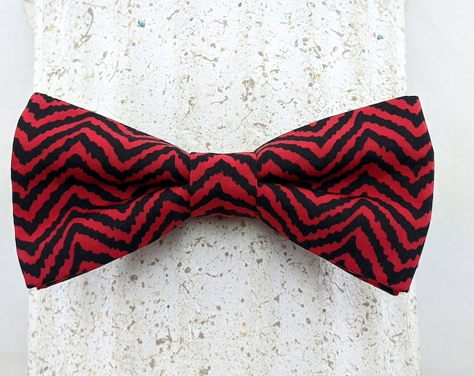 Red Black Bow Tie – Red and Black Mens or Boys Bowtie, Limited production.