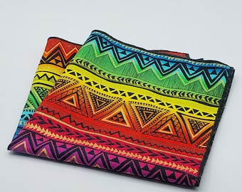 Colorful Geometric Pocket Square: Handmade Cotton Accessory