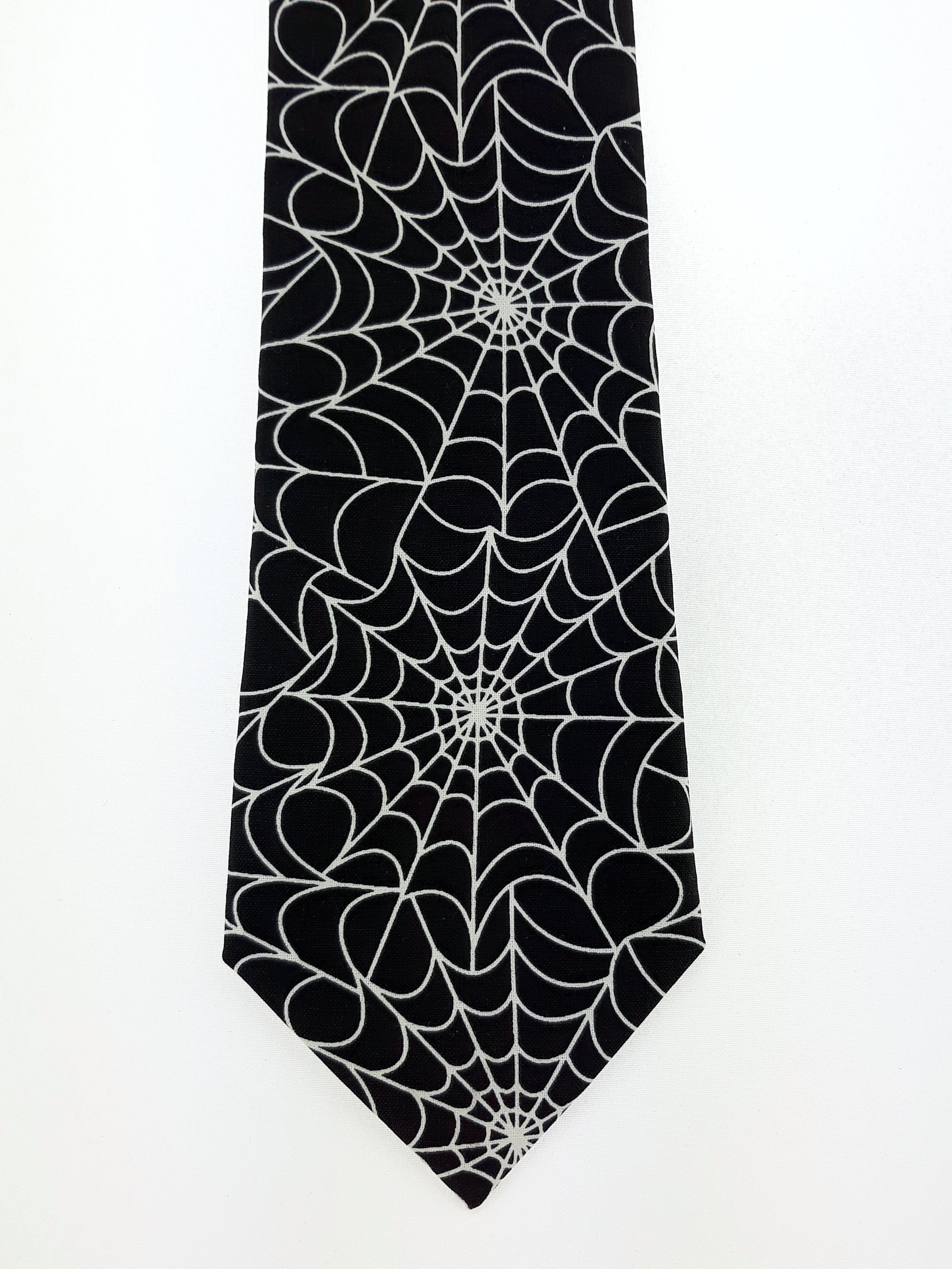 Spider Web Necktie –Goth Spiderweb Tie for Halloween or everyday.