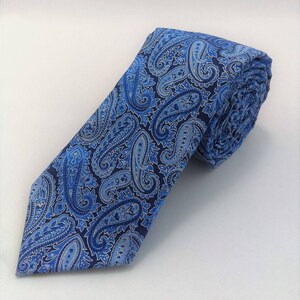 Fathers Day Gift Paisley Neck Tie Mens Blue Paisley - Etsy