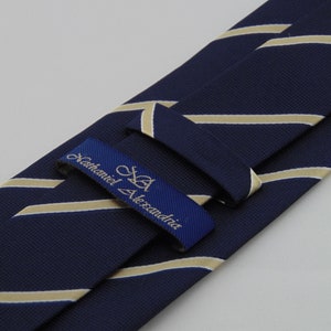 Navy Tie Mens Blue With Gold Stripe Silk Necktie - Etsy