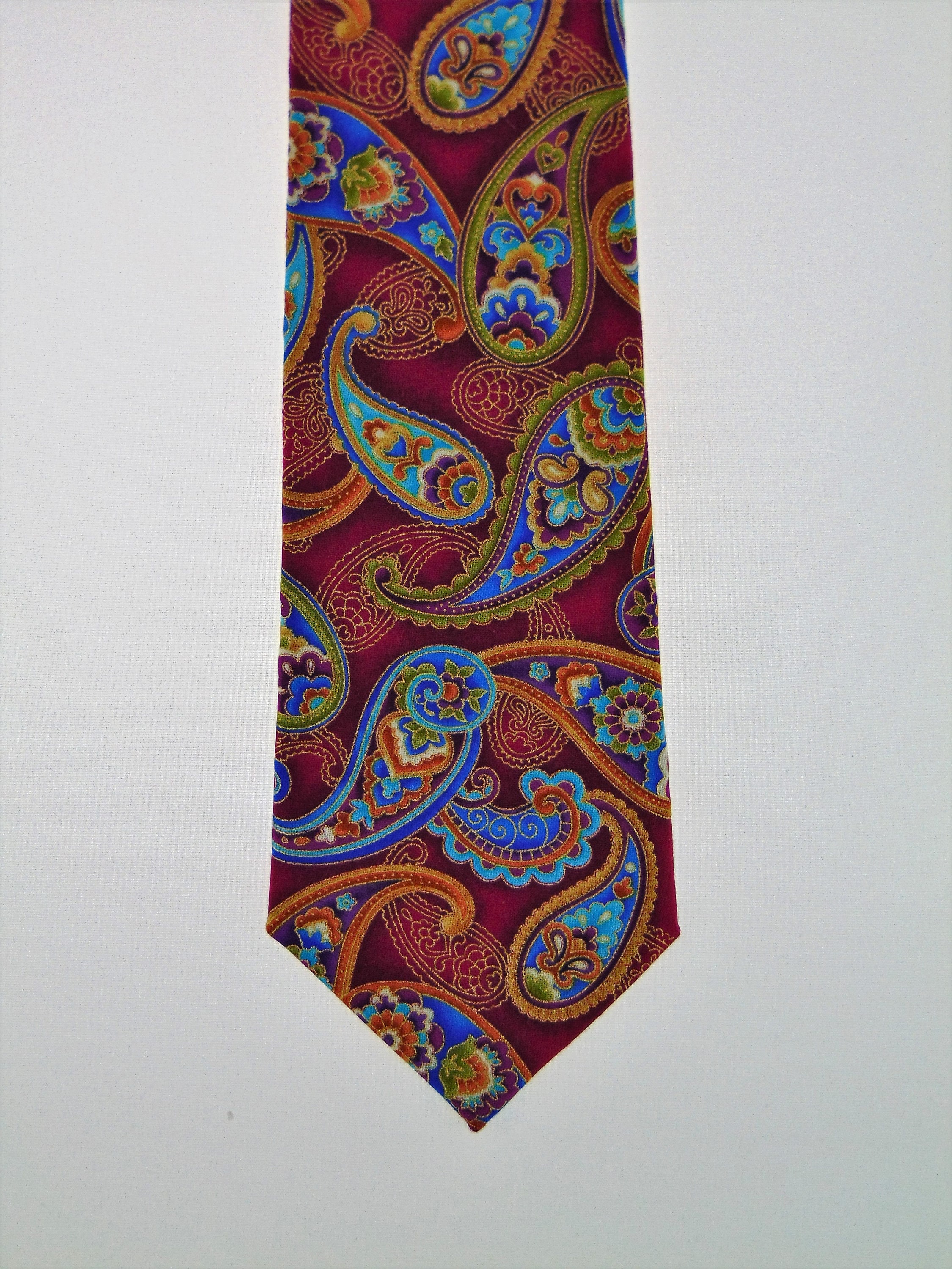 Gift for Men – Colorful Mens or Boys Paisley Necktie. Also Available as ...